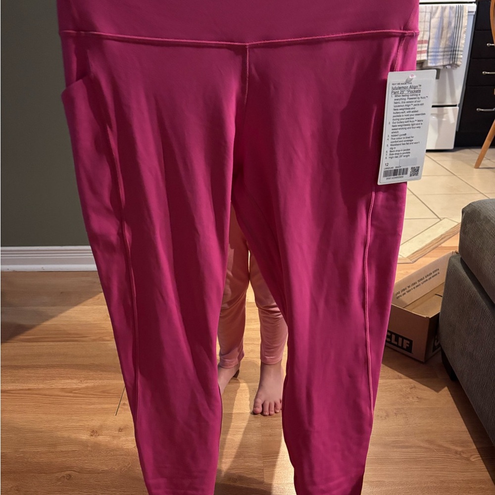 Pink Lululemon align Pant 25” with Pockets